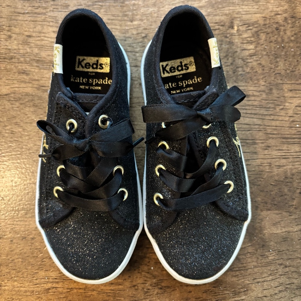 Keds Kate Spade Black Glittery Shoes size 8 - Picture 4 of 6